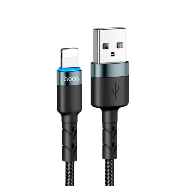 HOCO CABLE LIGHTNING CARGA Y DATOS CON LUZ 2.4A