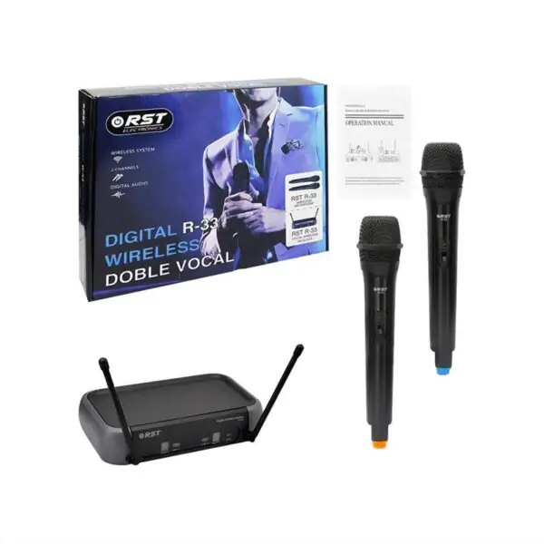 Kit Microfono Inalambrico Doble Rst R-33 Digital - Imagen 2