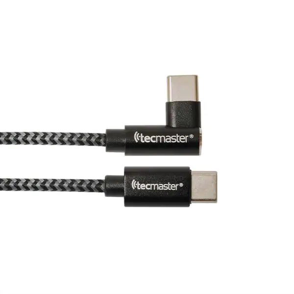 Cable Tipo-C a Tipo-C 2.0 Macho 60w Conector 90 Grados Tecmaster TM-200544 - Imagen 2