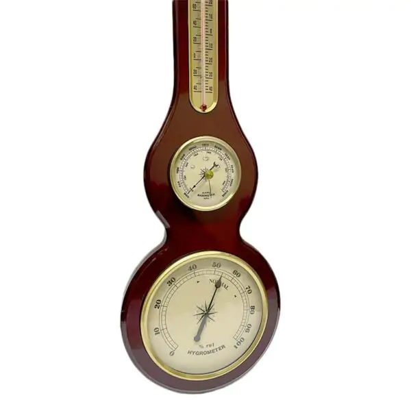 Barometro de Madera con Reloj Termometro Barometro YG1609 - Imagen 3