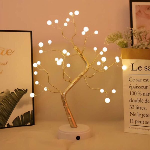 Arbol Decorativo Brillante Led Dorado Navidad Interruptor touch 44 x 24 cm - Imagen 3