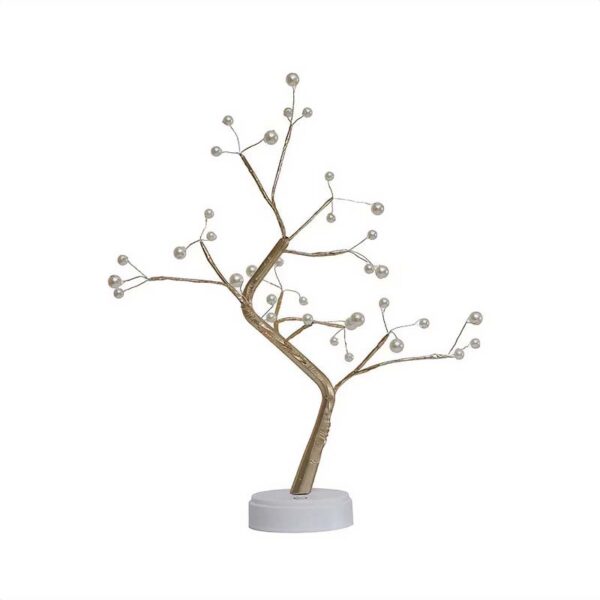 Arbol Decorativo Brillante Led Dorado Navidad Interruptor touch 44 x 24 cm - Imagen 2