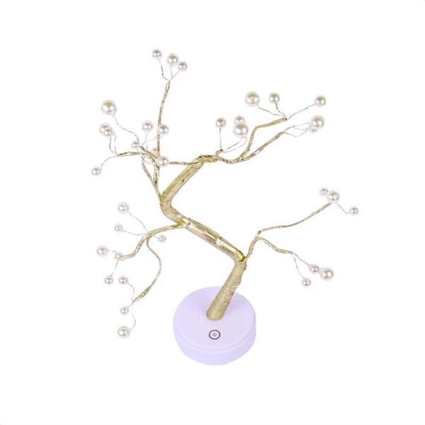 Arbol Decorativo Brillante Led Dorado Navidad Interruptor touch 44 x 24 cm - Imagen 4