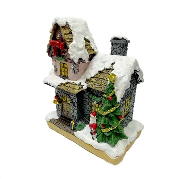 Figura Casa Navidad con Luz y Musica a Pilas Diseño 2 - Imagen 6