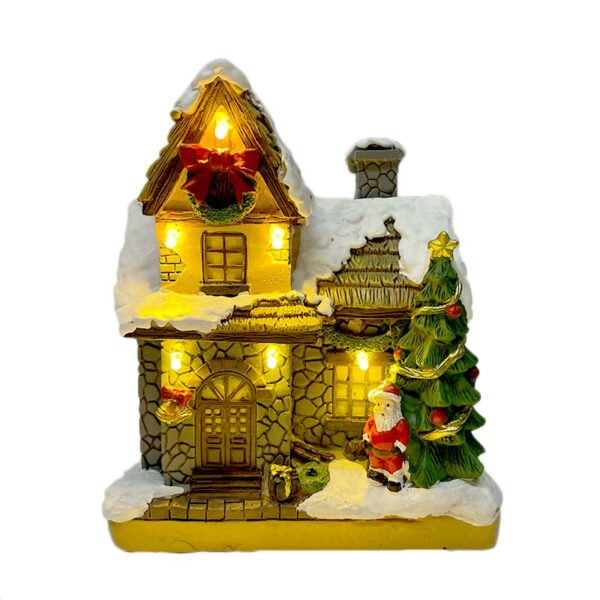 Figura Casa Navidad con Luz y Musica a Pilas Diseño 2