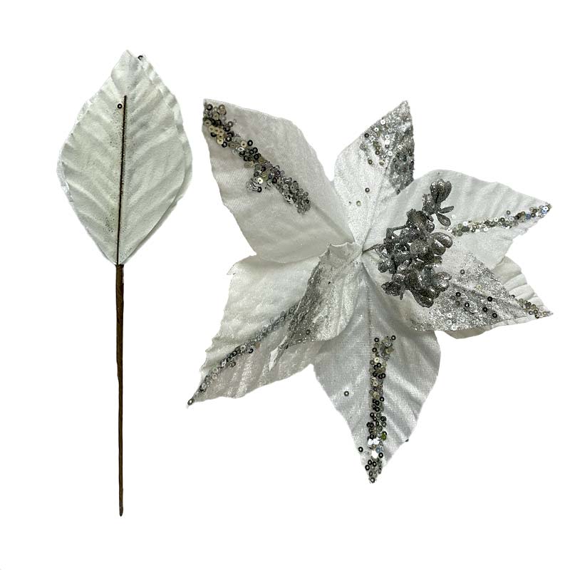 Flor del Inca color Blanco Decoracion de Navidad 30 cm