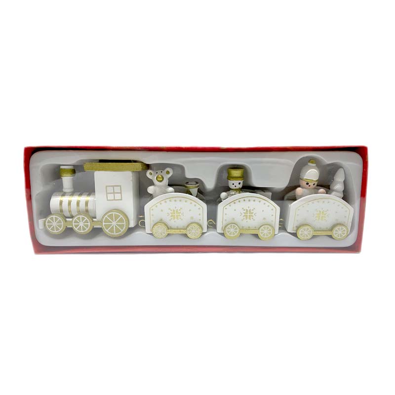 Trencito de Madera Decoracion Navideña Color Blanco - Imagen 2