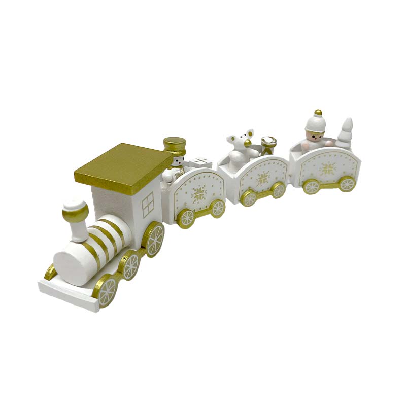 Trencito de Madera Decoracion Navideña Color Blanco - Imagen 3