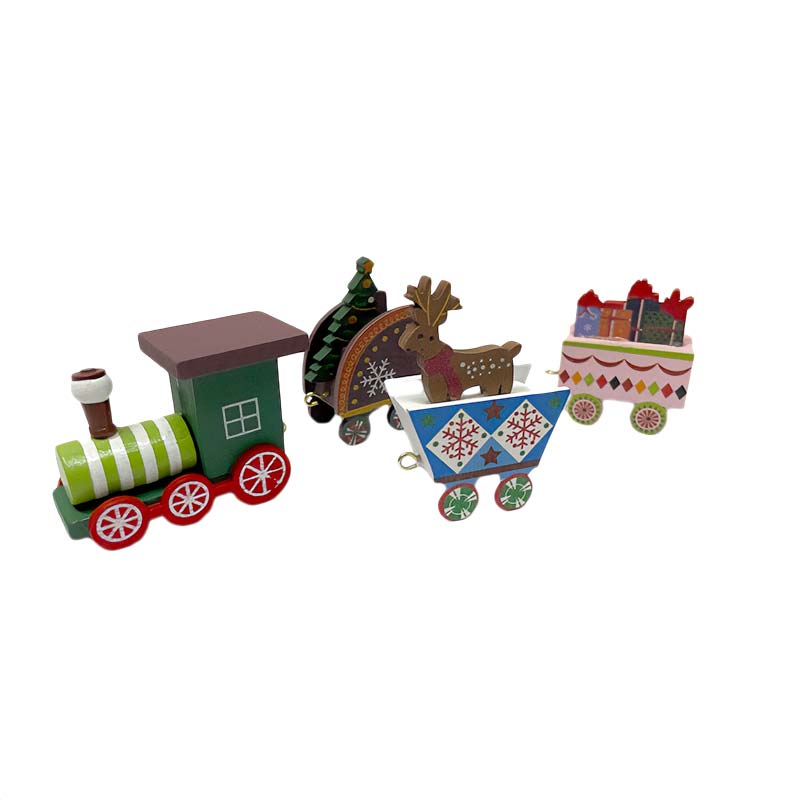 Trencito de Madera Decoracion Navideña Color Verde - Imagen 4