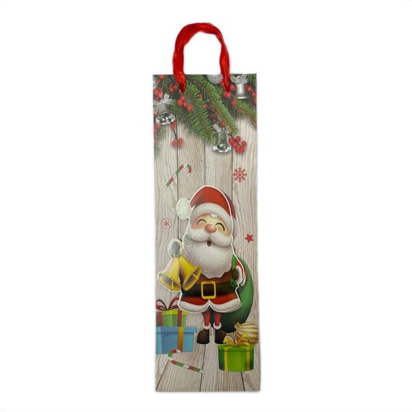 Bolsa de Regalo Navideña con Relieve Viejo Pascuero 11.5 x 9 x 35 cm