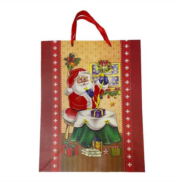 Bolsa de Regalo Navideña con Relieve Viejo Pascuero 31 x 12 x 40 cm