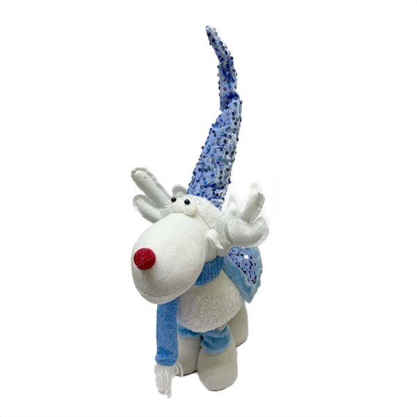 Peluche Reno Navideño Piernas Largas Azul - Imagen 5