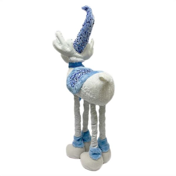 Peluche Reno Navideño Piernas Largas Azul - Imagen 4