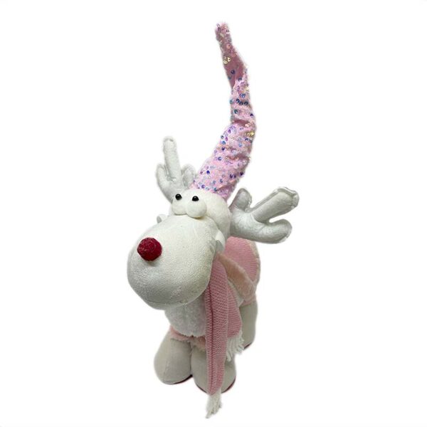 Peluche Reno Navideño Piernas Largas Rosado - Imagen 5