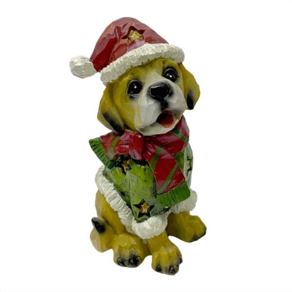 Perro Cocker Navideño Figura Decorativa 19 cm