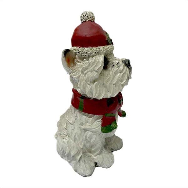 Perro Terrier Navideño Figura Decorativa 20 cm - Imagen 3