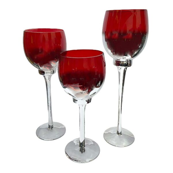 Set 3 Copones Gigantes Navideños Silver/Red