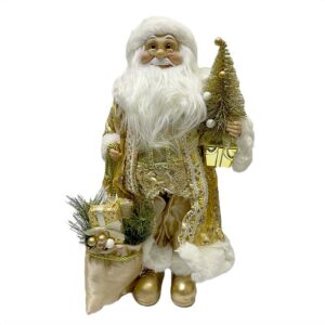 Viejo Pascuero Grande Chaqueta Dorada con Accesorios Adorno 46 cm