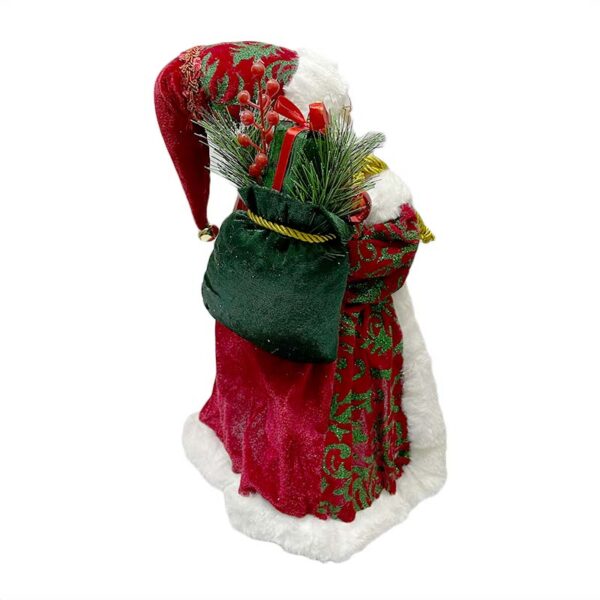 Viejo Pascuero Grande Chaqueta Roja Verde con Accesorios Adorno 46 cm - Imagen 3