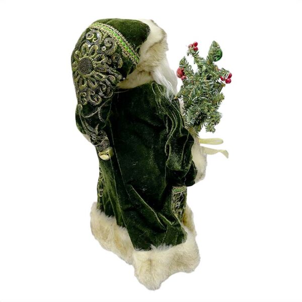 Viejo Pascuero Grande Chaqueta Verde Dorado con Regalo Adorno 46 cm - Imagen 2