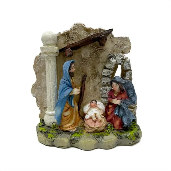 Pesebre Nacimiento Pintado Adorno Navidad