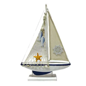 Figura Decorativa Velero Madera 46cm