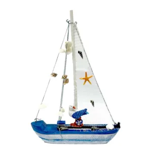 Figura Decorativa Velero Madera Sobremesa 34cm