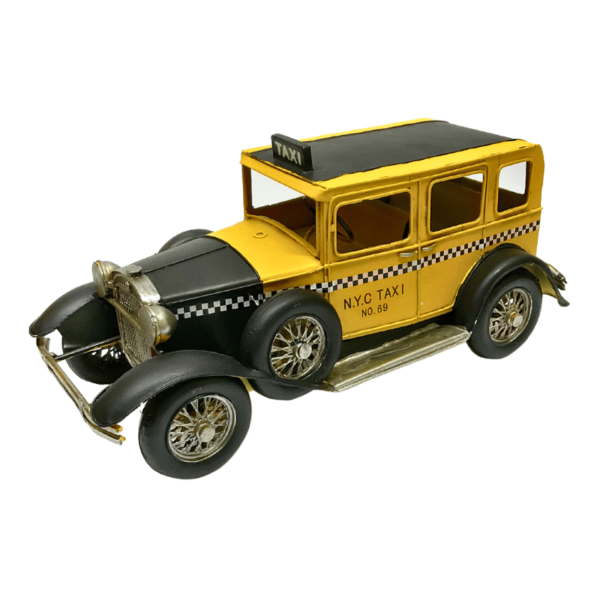Figura Decorativa Metalica Automovil Vintage Taxi Chicago 35 x 17 x 17 cm