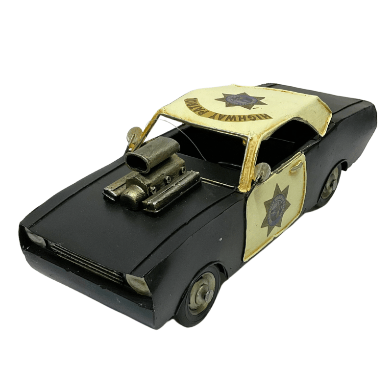 Figura Decorativa Metalica Auto Policia Vintage Racer 29 x 10 x 12 cm - Imagen 2