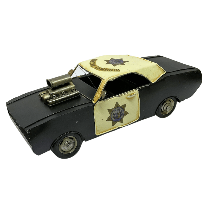 Figura Decorativa Metalica Auto Policia Vintage Racer 29 x 10 x 12 cm