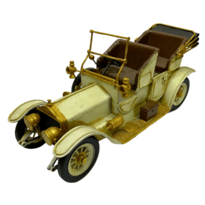 Figura Decorativa Metalica Auto Vintage Crema Dorado 37 x 14 x 18 cm