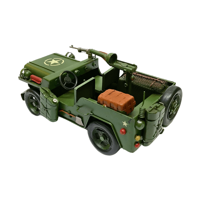 Figura Decorativa Metalica Camion Militar Vintage A 29 x 15 x 14 cm - Imagen 2