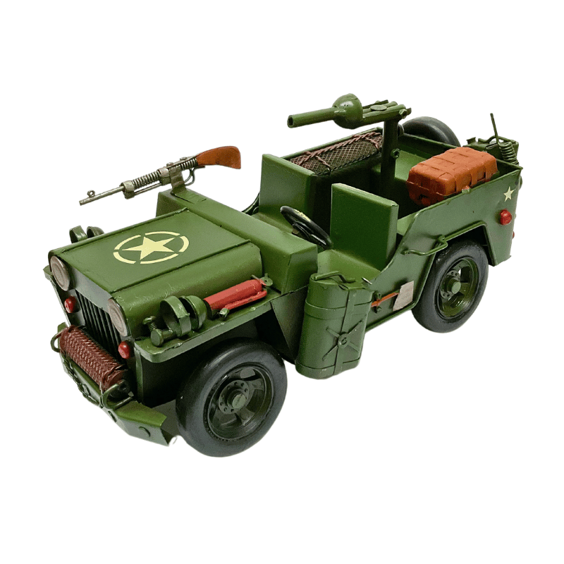 Figura Decorativa Metalica Camion Militar Vintage A 29 x 15 x 14 cm