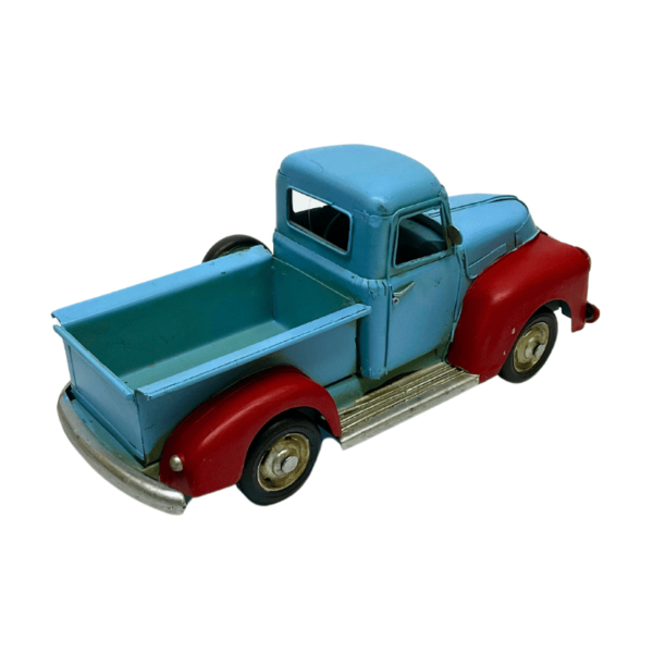 Figura Decorativa Metalica Camioneta Vintage Celeste 27 x 12 x 12 cm - Imagen 2