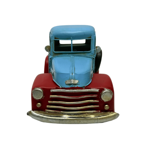 Figura Decorativa Metalica Camioneta Vintage Celeste 27 x 12 x 12 cm - Imagen 3