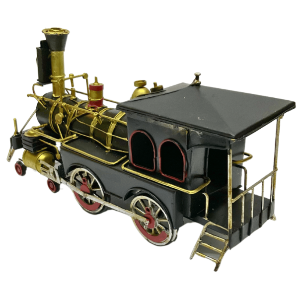 Figura Decorativa Metalica Locomotora Antique Negra - Imagen 2